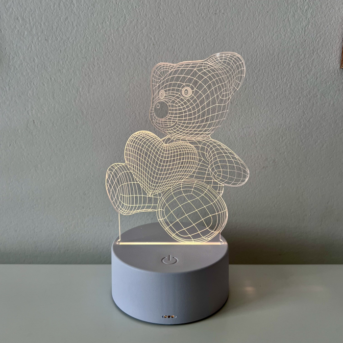 Lampa de veghe 3D LED, Ursuleț cu inimioară [3]