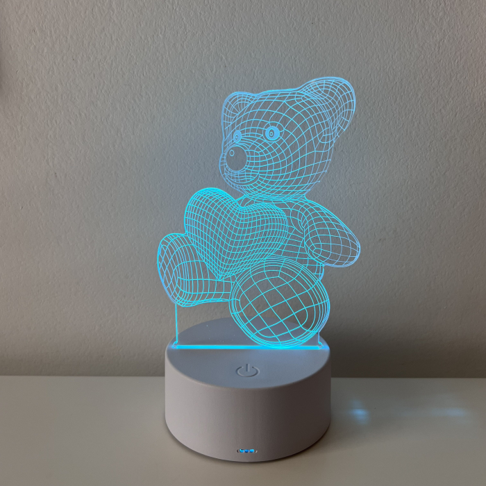 Lampa de veghe 3D LED, Ursuleț cu inimioară [1]