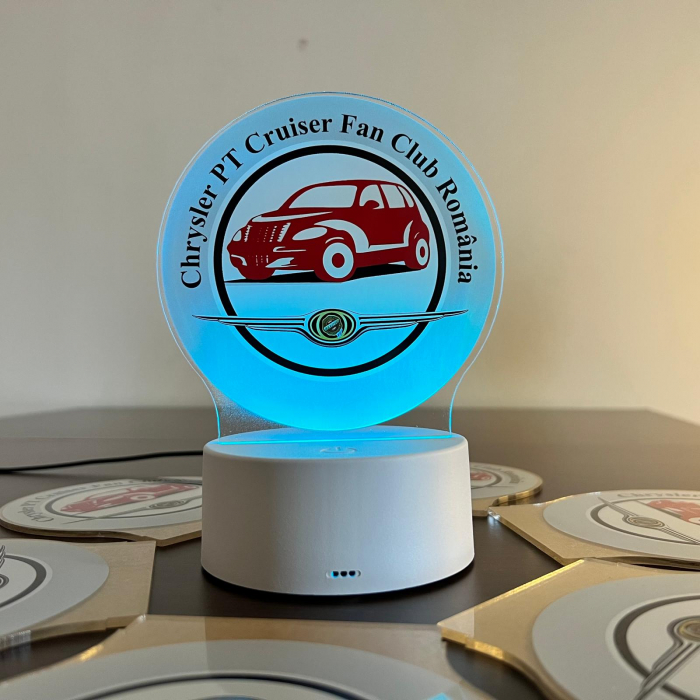Lampa de veghe LED, personalizare corporate- Chrysler PT Cruiser Fan Club Romania, Alimentare USB sau 3 baterii AA - ILUMISHOP [4]