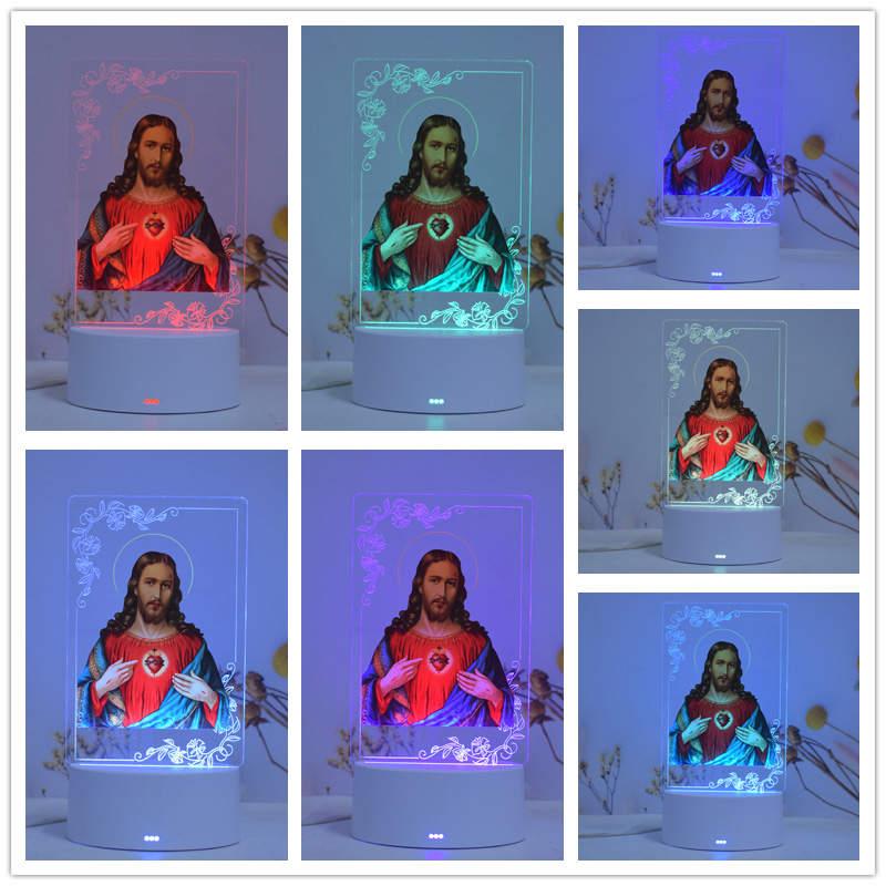 Lampa de veghe LED, personalizata Isus Hristos [2]