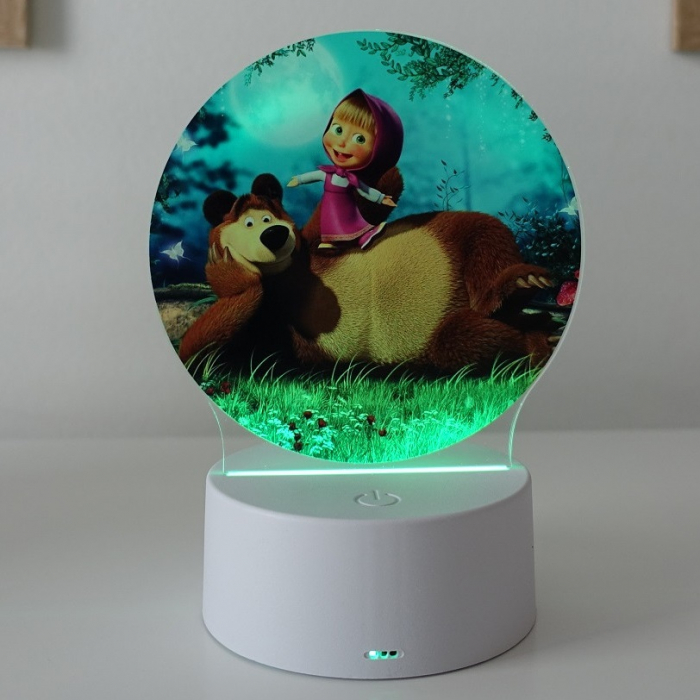 Lampa de veghe LED, personalizata Masha si Ursul [1]