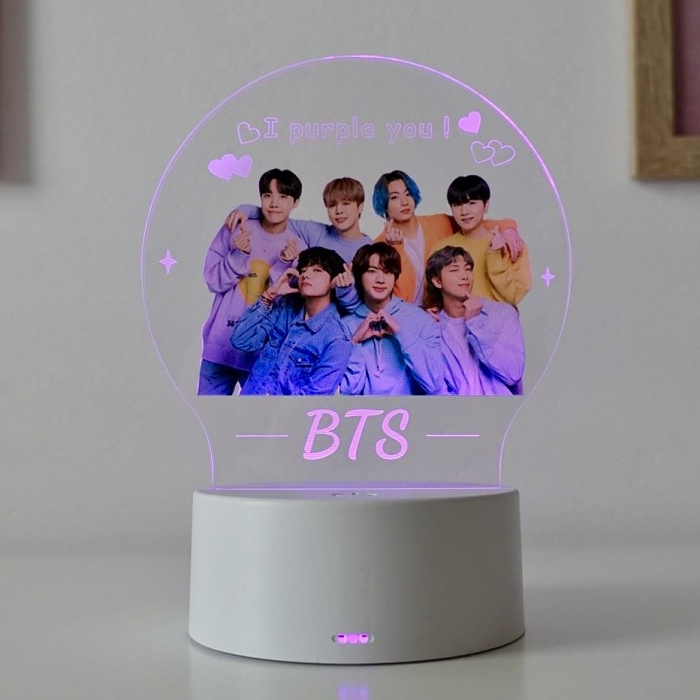 Lampa de veghe LED, personalizata Trupa BTS [2]