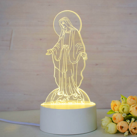 In dar de Martisor - Lampa de veghe 3D LED, Fecioara Maria