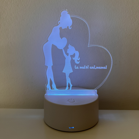 Lampa de veghe 3D LED fetita, La multi ani, mama! [1]