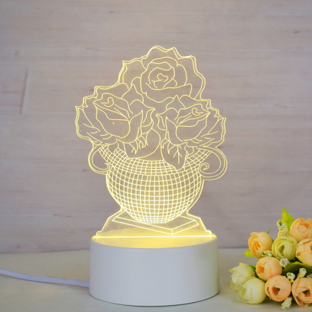 Produse - Lampa de veghe 3D LED, Flori