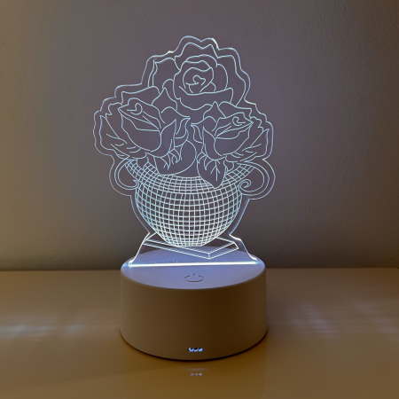Lampa de veghe 3D LED, Flori [4]