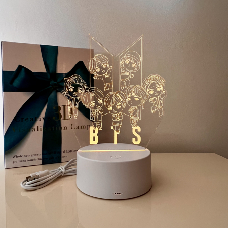 Lampa de veghe 3D LED, personalizata cu formatia BTS [6]