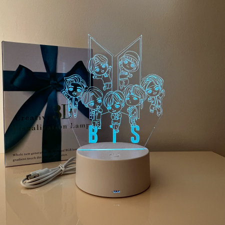 Lampa de veghe 3D LED, personalizata cu formatia BTS [7]