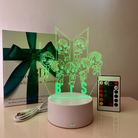 Lampa de veghe 3D LED, personalizata cu formatia BTS [4]