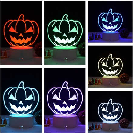 Lampa de veghe 3D LED, personalizata Dovleac/Halloween [1]