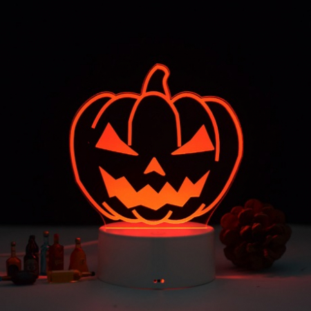 Lampi de veghe pentru Halloween - Lampa de veghe 3D LED, personalizata Dovleac/Halloween