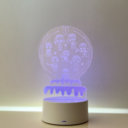 Lampa de veghe 3D LED personalizata, formatia BTS Mini [4]