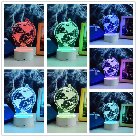 Lampa de veghe 3D LED, personalizata Globul Pământesc [3]