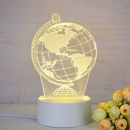 Lampi de veghe 3D - Lampa de veghe 3D LED, personalizata Globul Pământesc