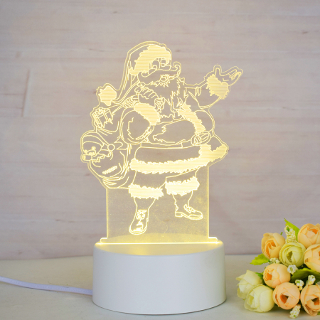 Produse - Lampa de veghe 3D LED, personalizata Mos Craciun