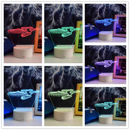 Lampa de veghe 3D LED, personalizata Nava Star Trek [2]