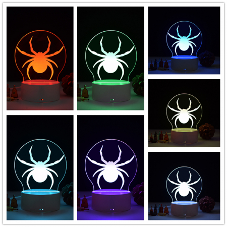 Lampa de veghe 3D LED, personalizata Păianjen /Halloween [2]