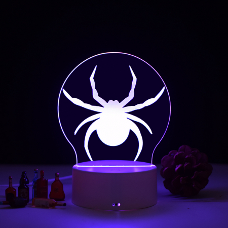 Lampi de veghe pentru Halloween - Lampa de veghe 3D LED, personalizata Păianjen /Halloween