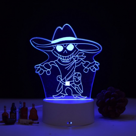 Lampi de veghe pentru Halloween - Lampa de veghe 3D LED, personalizata Pirat/Halloween