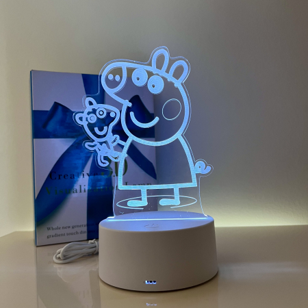 Lampa de veghe 3D LED, personalizata Purcelusa Peppa [3]