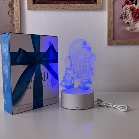 Lampa de veghe 3D LED, personalizata Robotel [2]
