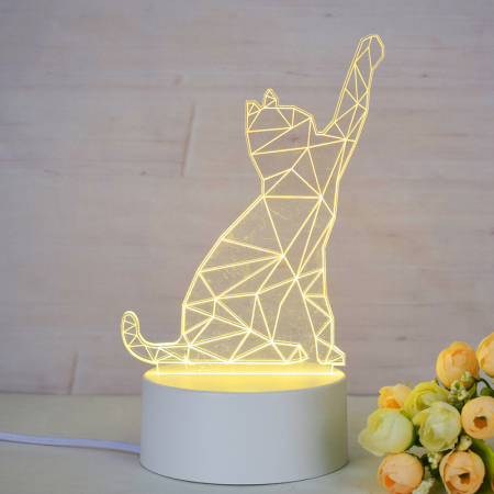 Lampi de veghe pentru fete - Lampa de veghe 3D LED, Pisicuta