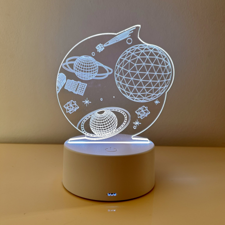 Lampi de veghe 3D - Lampa de veghe 3D LED, Planete si stele