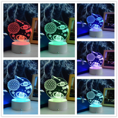 Lampa de veghe 3D LED, Planete si stele [2]