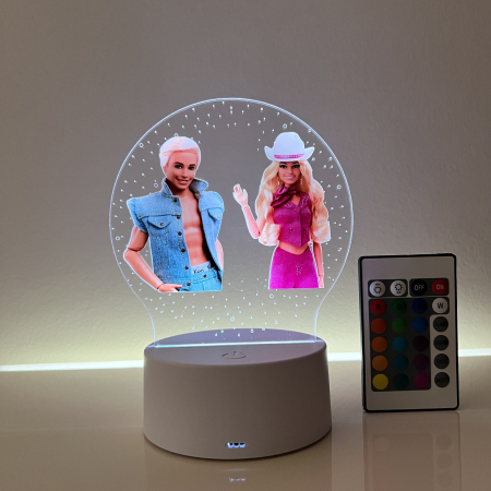 Lampa de veghe LED, personalizata Barbie si Ken [4]