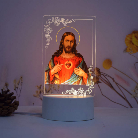 Lampi de veghe color - Lampa de veghe LED, personalizata Isus Hristos