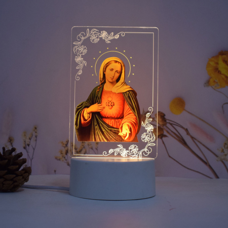 Lampi de veghe color - Lampa de veghe LED, personalizata Maica Domnului