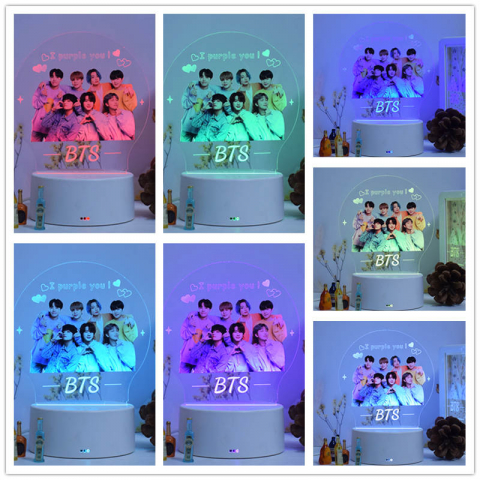 Lampa de veghe LED, personalizata Trupa BTS [3]