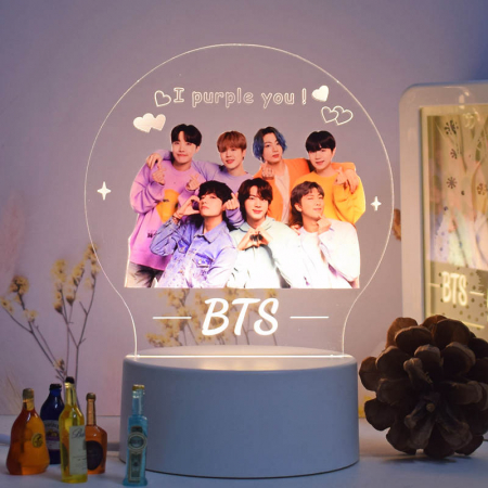 Lampi de veghe color - Lampa de veghe LED, personalizata Trupa BTS