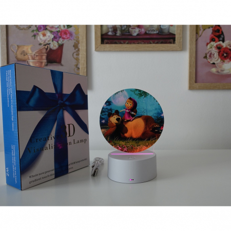 Lampa de veghe LED, personalizata Masha si Ursul [2]