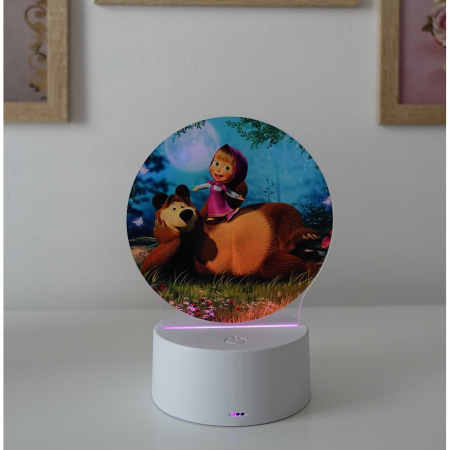 Lampa de veghe LED, personalizata Masha si Ursul [1]
