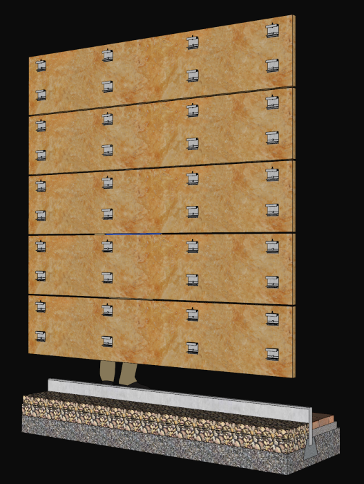 High-strength concealed anchors for ventilated facade panels [23]