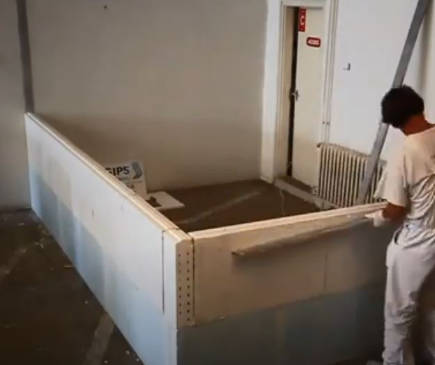 Gypsum blocks with groove and tongue joint for interior partitions [5]