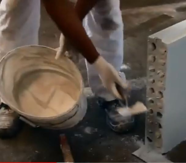 Gypsum blocks with groove and tongue joint for interior partitions [4]