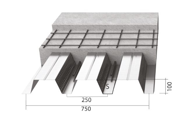 Cofraj, placa, metalica, pierdut, coada, randunica renovare cladiri Tabla cutata amprentata pentru plansee colaborante [28]