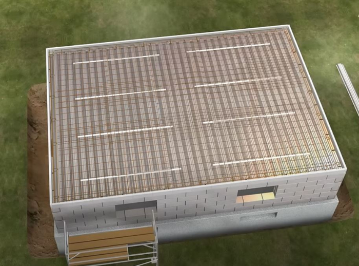 Corroborating permanent formwork made of steel sheets for concrete slabs [8]