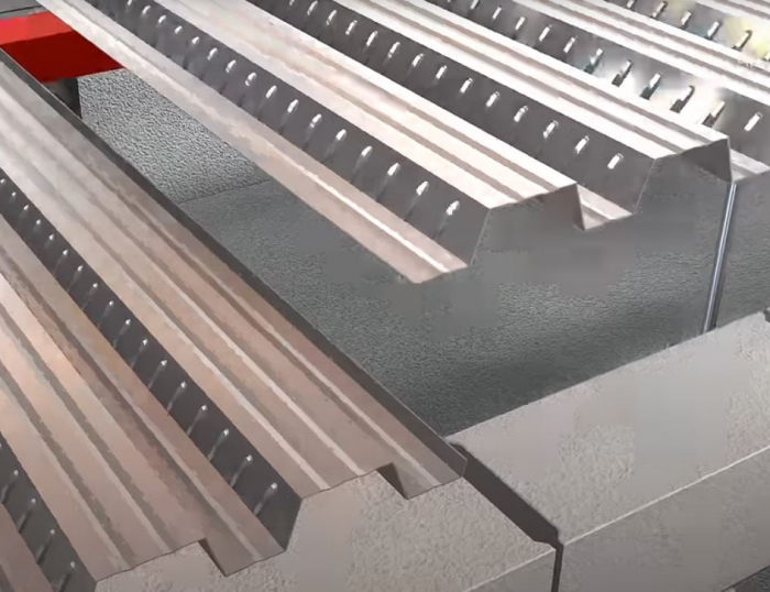 Corroborating permanent formwork made of steel sheets for concrete slabs [10]