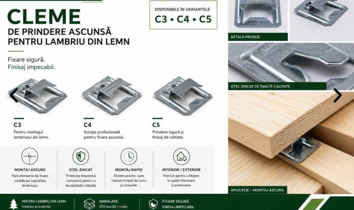 Cleme prindere ascunsa lambriu fara nut si feder [2]