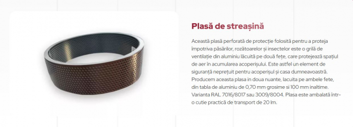 Jgheaburi, burlane coame, parazapezi, rigle si accesorii din Aluminiu pentru invelitoare. [7]