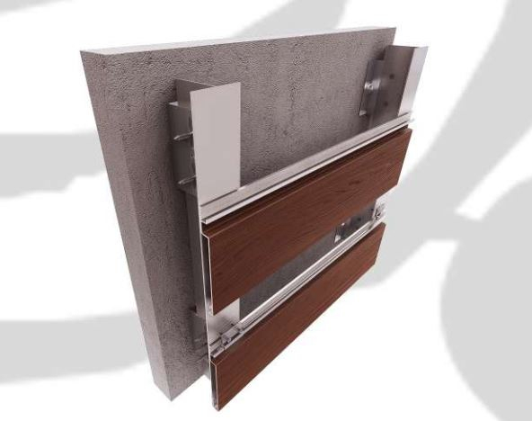 Universal cladding with wood-look aluminum profiles [7]