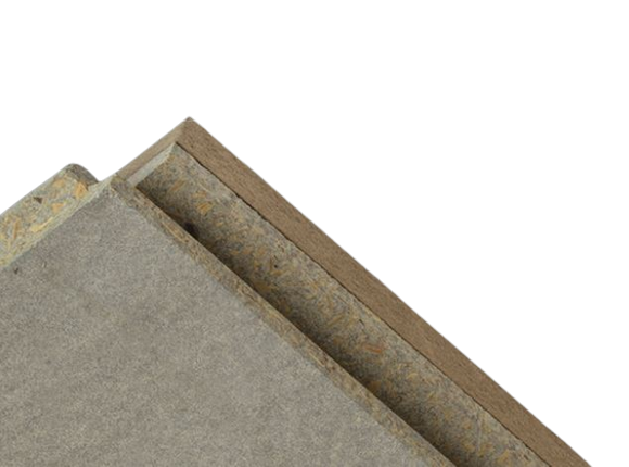 Tongue and groove fiber cement boards with wood chips [19]