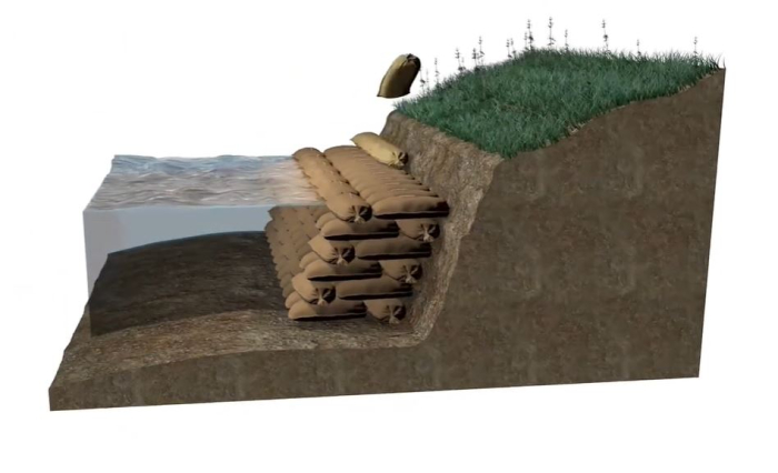 Pre-filled concrete bags for load-bearing walls [9]