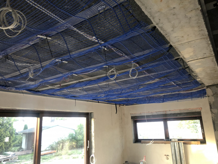 Ground heat exchanger and capillary heating and cooling through floors, walls, ceilings [14]