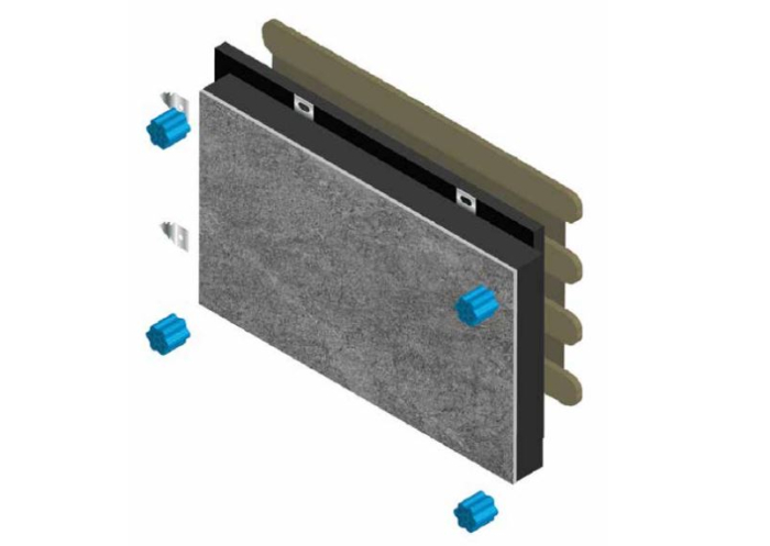 Termosistem exterior din polistren , vata bazaltica sau aerogel cu placare ceramica preinstalata [9]