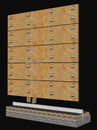 High-strength concealed anchors for ventilated facade panels [22]