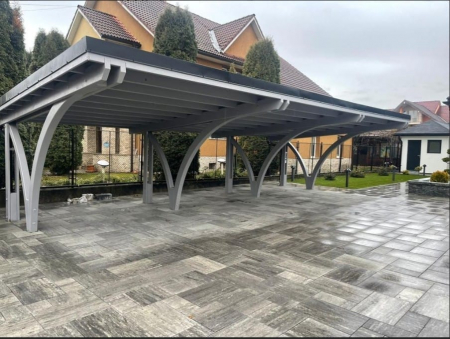 Grădină - Garaj, carport din lemn lamelar incleiat